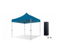 ACTIEXPRESS Barnum, Tonnelle Professionnelle 3X3 3X4,5 Structure en Alu 45mm Toit 450g/m² Anti-feu qualité Pro+ + Sac de Transport (Bleu, 3X3)