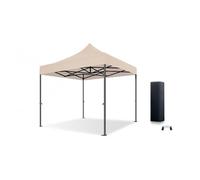 ACTIEXPRESS Barnum, Tonnelle Professionnelle 3X3 3X4,5 Structure en Alu 45mm Toit 450g/m² Anti-feu qualité Pro+ + Sac de Transport (Beige, 3X3)