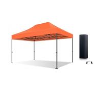 ACTIEXPRESS Barnum, Tonnelle Professionnelle 3X3 Structure en Alu 45mm Toit 450g/m² Anti-feu qualité Pro+ + Sac de Transport (Orange, 3X4,5)