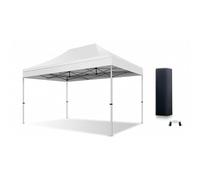 ACTIEXPRESS Barnum, Tonnelle Professionnelle 3X4,5 Structure en Alu 45mm Toit 450g/m² Anti-feu qualité Pro+ + Sac de Transport (Blanc, 3X4,5)
