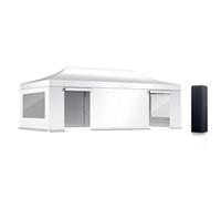 ACTIEXPRESS Pack Tente Pliante, Barnum Pliant, Tonnelle 2x2,3X3,3x4.5,3x6,4x8 Structure en Aluminium 45mm Toit 380g/m²+ Bâches fenêtres Rideaux d'entourage qualité professionelle (Blanc, 4x8m)