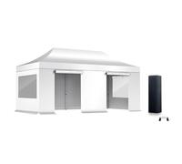 ACTIEXPRESS Pack Tente Pliante, Barnum Pliant, Tonnelle 3X3,3x4.5,3x6,4x8 Structure en Aluminium 55mm Toit 450g/m²+ Bâches fenêtres Rideaux d'entourage qualité professionelle (Blanc Uni, 3x6m)