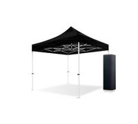 Actiexpress Tente Pliante 2X2, 2X3, 3X3... Structure Acier 32mm Toit 450g/m² qualité Pro tonnelle pour marché, Barnum Pliable Robuste + Sac Transport (Noir, 3X3m)
