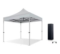 Actiexpress, Tente Pliante Barnum Pliant Tonnelle imperméable 3X3/3x4,5/3x6 Structure en Acier 32mm Toit 450g/m² 100% étanche Classement feu M2 (3X3, Gris)