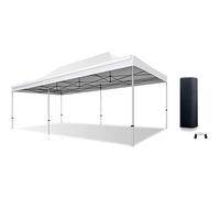 ACTIEXPRESS Tente Pliante Barnum Pliant Tonnelle Pro 4X8m en Aluminium 55mm Toit 450g/m² PVC (Blanc) Barnum Festival Gazebo Robuste SAS Transport Roulette Anti-UV Classement Feu M2 (Blanc)