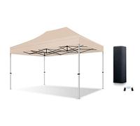 Actiexpress Tente Pliante Barnum Pliant Tonnelle Professionnelle 2x2,3X3,3x4.5,3x6,4x8 Structure en Aluminium 45mm Toit 450g/m² qualité professionelle (Beige, 3x4.5)