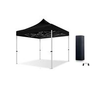 Actiexpress Tente Pliante Barnum Pliant Tonnelle Professionnelle 2x2,3X3,3x4.5,3x6,4x8 Structure en Aluminium 45mm Toit 450g/m² qualité professionelle (Noir, 3x3)