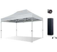 Actiexpress Tente Pliante Barnum Pliant Tonnelle Professionnelle 3X4.5 Structure en Aluminium 45mm Toit 450g/m² qualité professionelle (Gris,3X4,5)