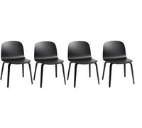 Action Visu Chair Chaise base bois Set of 4 Muuto Noir OFFRE SPECIALE - 5713294831896