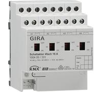 Actionneur de commutation Gira KNX quadruple 16 A REG avecmanuelle, 1 pièce.
