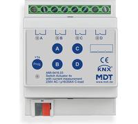 Actionneur de commutation MDT quadruple, 4TE, REG, 16/20 A, 230 V CA, charge C avec mesure du courant, 1 pièce.