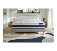 Ensemble matelas Ressorts ensaches + Memoire de forme ACTIFLEX ERGO 160x200 Maxi epaisseur 5zones confort + sommier KIT gris