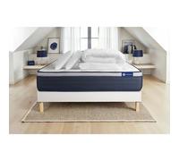 Pack prêt a dormir matelas Ressorts ensaches+Memoire de forme ACTIFLEX MAX 160x200cm + sommier KIT blanc + 2oreillers+couette