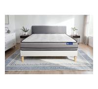 Ensemble matelas ACTIFLEX NIGHT 140x200cm RESSORTS ENSACHES 3zones de confort + sommier KIT blanc