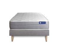 Ensemble matelas ACTILATEX DREAM Latex et memoire de forme 90x200 cm 5zones de confort + sommier KIT gris