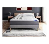 Actisom Pack lit Actilatex Plus 180x200 cm Matelas latex à mémoire – sommier gris, 2 oreillers+couette