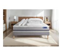 Pack prêt a dormir matelas 180x200 ACTILATEX SOFT 3zones de confort + sommier KIT gris + 2 oreillers + couette