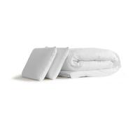 Pack prêt a dormir matelas ACTILATEX TECH 140x200 Memoire de forme Maxi epaisseur + sommier KIT blanc + 2 oreillers +couette