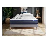 Pack prêt a dormir matelas ACTILATEX TECH 140x200 Memoire de forme Maxi epaisseur + sommier KIT gris + 2 oreillers +couette