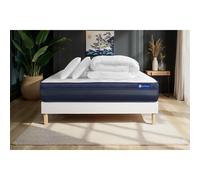 Pack prêt a dormir matelas ACTILATEX TECH 180x200 Memoire de forme Maxi epaisseur + sommier KIT blanc + 2 oreillers +couette