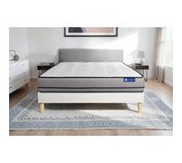 Ensemble matelas ACTIMEMO 120x200cm 2 faces a MÉMOIRE DE FORME 3zones de confort + sommier KIT blanc