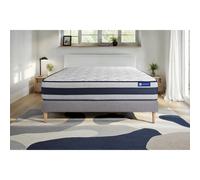 Ensemble matelas Memoire de forme ACTIMEMO ERGO 120x200 cm Maxi epaisseur 5zones de confort + sommier KIT gris