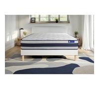 Ensemble matelas Memoire de forme ACTIMEMO ERGO 120x200 cm Maxi epaisseur 5zones de confort + sommier KIT blanc