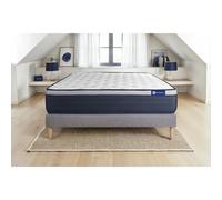 Ensemble matelas Ressorts ensaches+Memoire de forme ACTIFLEX MAX 90x200 cm Maxi epaisseur 7zones confort + sommier KIT gris