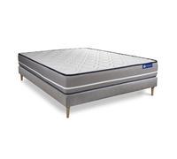 Ensemble matelas a memoire ACTIMEMO PUR 120x200cm 3zones de confort + sommier KIT gris