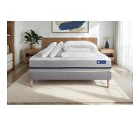 Pack prêt a dormir matelas 140x190 ACTIFLEX SOFT 3zones de confort + sommier KIT gris + 2 oreillers + couette