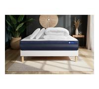 Pack prêt a dormir matelas ACTIFLEX TECH 140x190 Memoire de forme Maxi epaisseur + sommier KIT blanc + 2 oreillers + couette