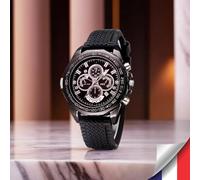 Active Media Concept Montre Caméra Espion Full HD 1080p Vision Nocturne Enregistrement Audio Vidéo 128 Go Stockage Batterie Rechargeable Design Élégant Bracelet Caoutchouc