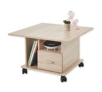 Activo 1 Table Basse sur roulettes Aspect chêne Sonoma - Table Basse Mobile avec tiroir - 70 x 45 x 70 cm (l x H x P)