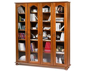 ACTUAL DIFFUSION 6401VAR Bretagne Grande Bibliothèque avec 4 Portes Bois 33 x 161,4 x 182,2 cm