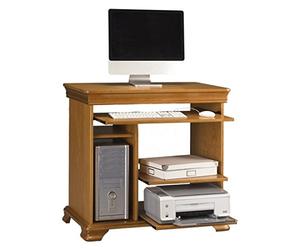 ACTUAL DIFFUSION Desserte Informatique Pin Miel Style Louis Philippe 5 Niches 3 Tablettes Coulissantes 1 Tablette Réglable L 88 H 85.5 P 55 cm