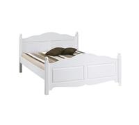 ACTUAL DIFFUSION Lit Blanc 2 Places pour Couchage 140 x 190 Style Anglais L 149 H 100 P 198 cm
