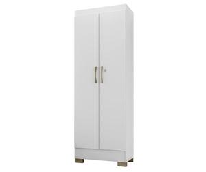 ACTUAL DIFFUSION Luna Armoire Multifonctions Blanche 2 Portes 5 Niches L 63 H 180 P 35 cm