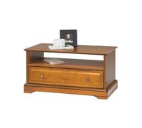 ACTUAL DIFFUSION Table Basse Merisier 1 Tiroir 2 Faces Traversant 1 Niche L 82.4 H 41.6 P 46.5 cm