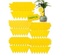 Acual 100 PCS Pièges à Insectes, Double-Face Jaunes Attrape Autocollants | Imperméable, Anti Moucherons Interieur, Ultra Efficace non Toxiques, pour les Insectes Intérieurs et Extérieurs