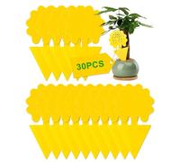 Acual 30 PCS Pièges à Insectes, Double-Face Jaunes Attrape Autocollants | Imperméable, Anti Moucherons Interieur, Ultra Efficace non Toxiques, pour les Insectes Intérieurs et Extérieurs
