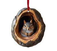 Acunny Pendentifs Animaux d'arbre de Noël | Ornements et Décorations Mignons 2D Acryliques | Raton Laveur, Hibou, Écureuil, Hérisson, Lapin, Oiseau, Faune