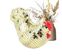 Acunny Spiegelball Figurine de Poule - Acrylique Miroir - Objet de Collection en Forme de Poulet - Décoration de fête - Bureau de Salon - Bureau - Appartement