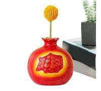 Acunny Vases Rouges à bourgeons - Vases Rouges - Décoration d'intérieur - Petit Vase Rouge - Design Grenade - 8,5 cm - Ornement Artisanal - Planteur hydroponique décoratif Mignon pour Les décorations