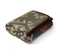 ACUSHLA Couverture en laine mérinos - Couverture épaisse grande et chaude lavable pour salon, lit, canapé, pique-nique en plein air, voyage, camping toute saison - (160 x 200 cm | Style Navajo Vert)