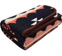 ACUSHLA Couverture Thorw en Laine mérinos - Chaude, épaisse et Lavable - Excellente Couverture de Camping en Plein air Toutes Saisons Maroc Bleu foncé 200,7 x 160 cm