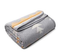 ACUSHLA Jeté de lit en Laine mérinos - Doux, Chaud, épais, Lavable, pour lit, canapé, extérieur, Camping, Voyage, Voiture, Toutes Saisons, Gris marocain, 160 x 129,5 cm