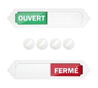Acuxiaza 2 Pièces Panneau de Porte Ouvert Fermé avec Magnétique et Adhésive 17,8 x 3,8 cm Enseigne Coulissante Panneau Ouvert Fermé pour Magasins, Entreprises, Restaurants