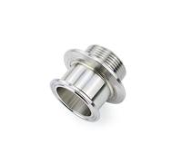 ACVACV Pince Tri Ferrula Double, Fil Masculin Adaptateur sanitaire 304 Accessoires de tuyaux en acier inoxydable DN32 / DN40 Homebrew (Without Nut, DN32 K64mm-K64mm)