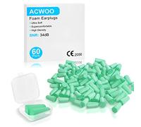 ACWOO Bouchon d'Oreille, 60 Paires Boule Quies Anti Bruit SNR 34 dB, Bouchons d'reille en Mousse Souple, Boule Quies Reutilisable Protection Auditive pour Etudier les de Voyage Fitness (Lac Bleu)