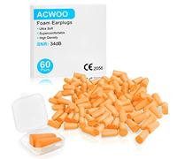 ACWOO Bouchon d'Oreille, 60 Paires Boule Quies Anti Bruit SNR 34 dB, Bouchons d'reille en Mousse Souple, Boule Quies Reutilisable Protection Auditive pour Etudier les de Voyage Fitness (Orange)